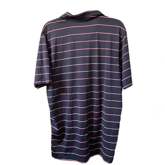 F&G TECH PINK STRIPED GOLF POLO - Picture 2 of 5